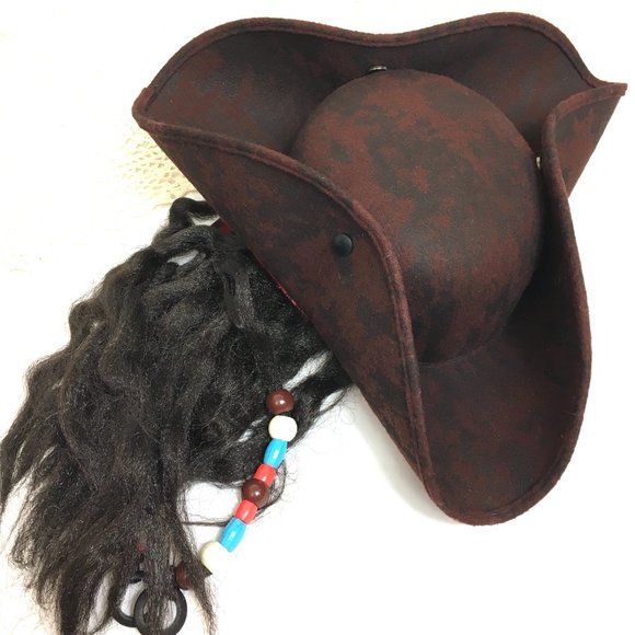 Deluxe Pirate Hat with Dreadlocks - Picture 6 of 7